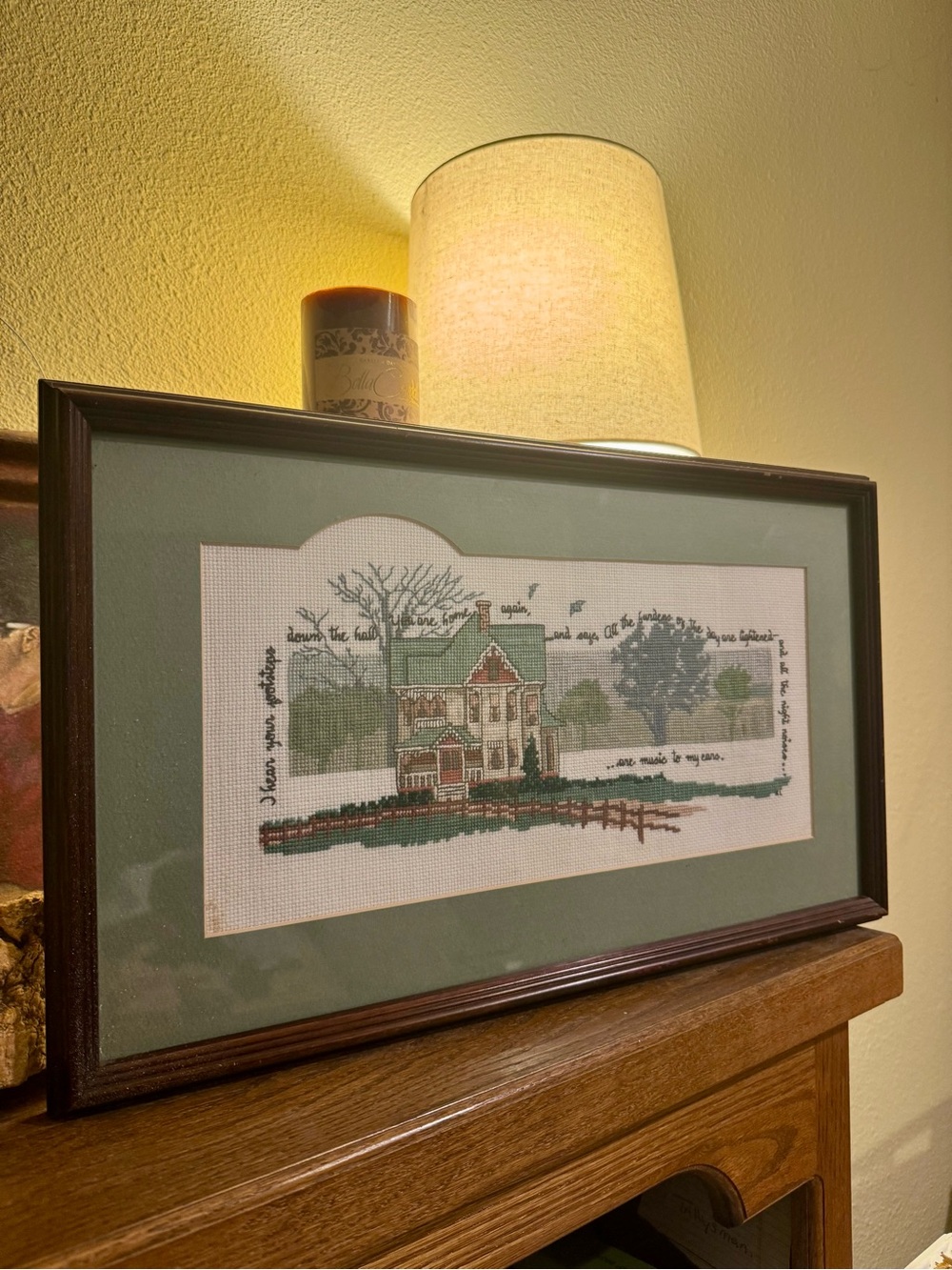 Framed Cross-Stitch Victorian House